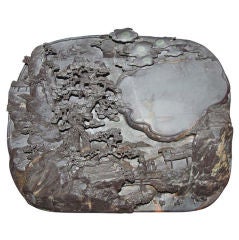 Vintage Inkstone with Landscape Motif