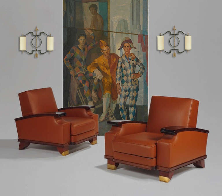 Pair of Armchairs by Jacques Adnet, circa 1950 1