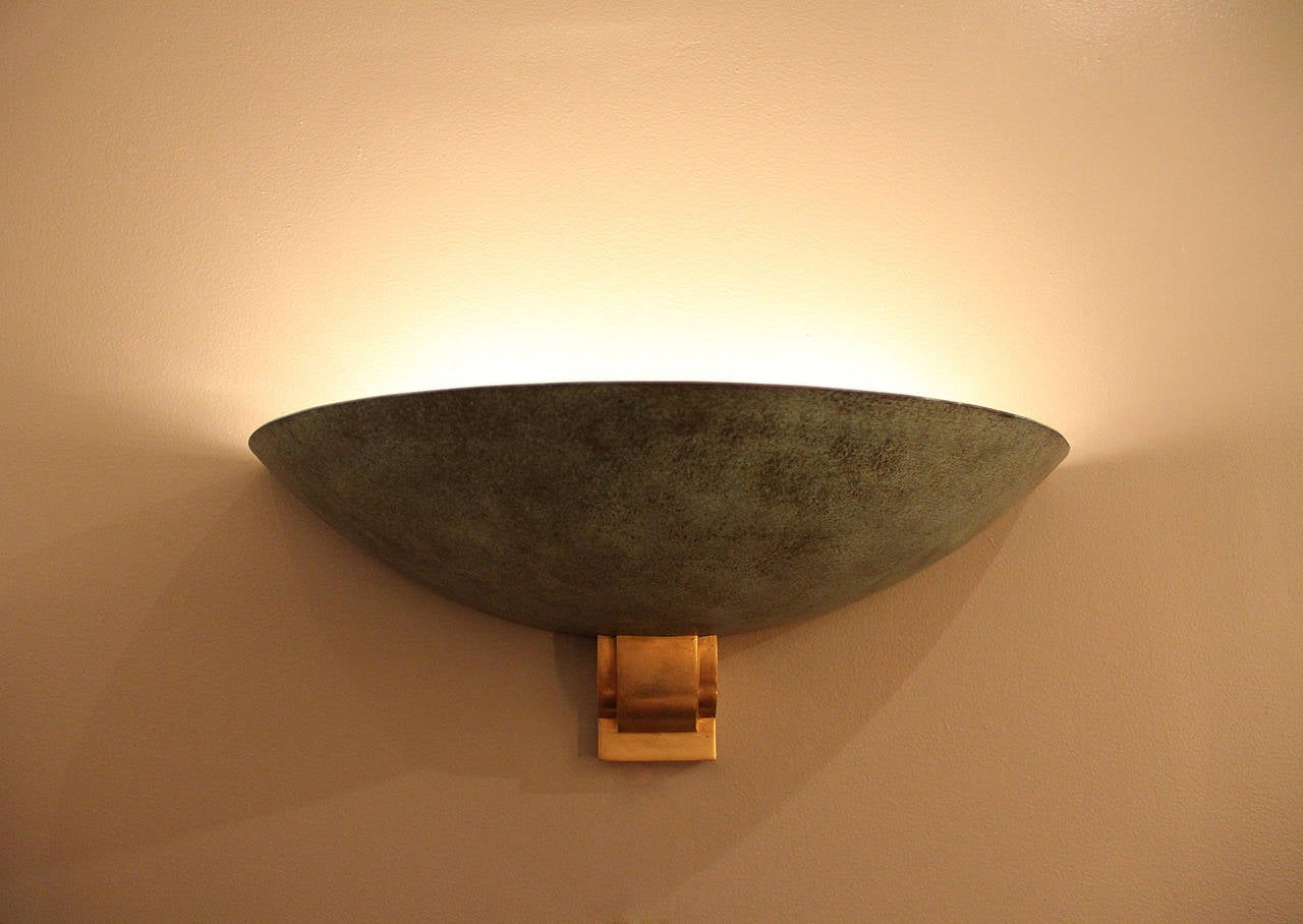 Large Bronze Sconce Attributed to Perzel, 1950 In Excellent Condition In Encino, CA