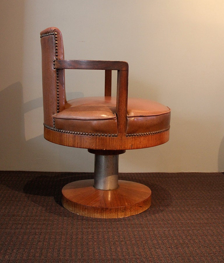 French 1930 Art Deco Swivel Desk chair