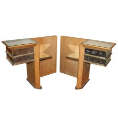 Rare Pair Of Modernist Art Deco Bedside Tables