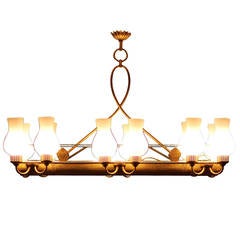 Very elegant French 1940 Brass Chandelier 2