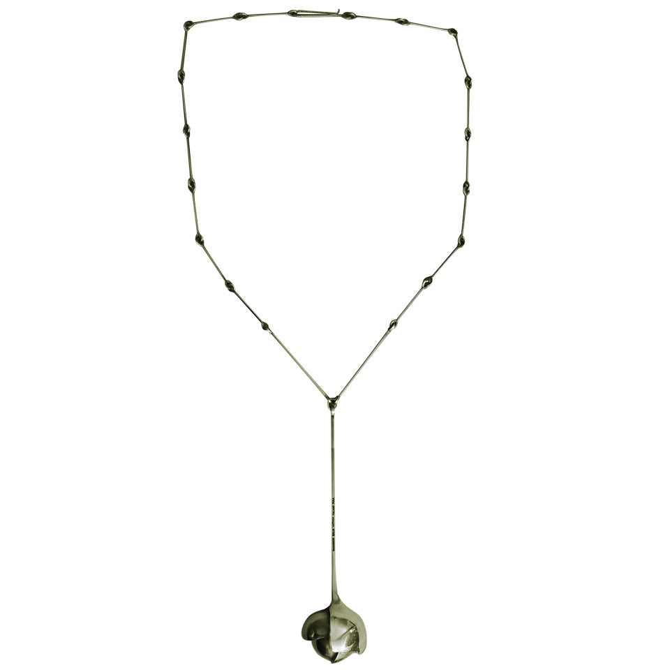 Modernist Sterling Silver Necklace Sculpture by Poul Havgaard. 1970's