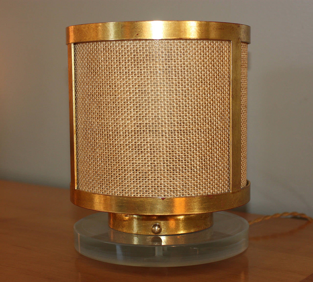 Gilt Brass, 23-Karat Pair of Table Lamps from a Parisian Restaurant, circa 1950