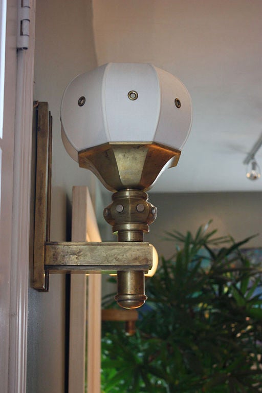 Exceptional Pair of 1940 bronze "torcher" sconces