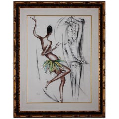 Original drawing, "Le Tumulte Noir", by Paul COLIN, France 1980