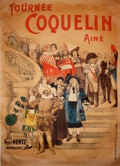 Antique Rare 1910 Poster from "Theatre de la porte St. Martin"