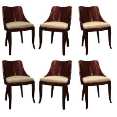Beautiful set of 6 Art Deco Dining Chairs attrib to Dominique