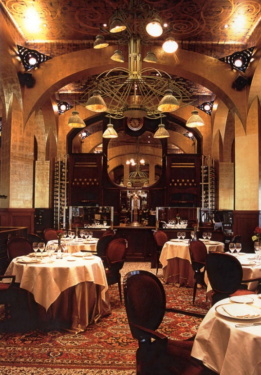 7 foot by 6 foot  Parisian Art Nouveau Restaurant Chandelier 4