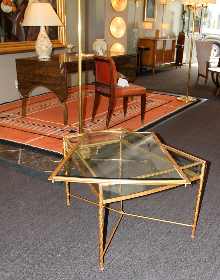 Rare Pair Of French Gilt Side Tables 1950 1