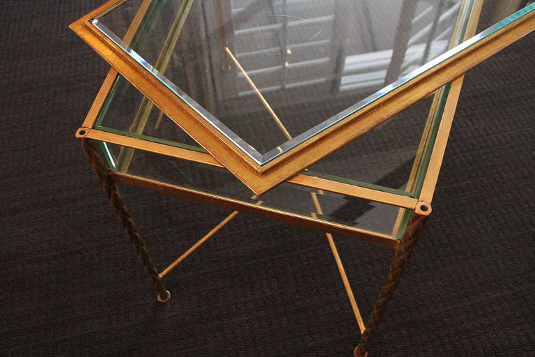 Rare Pair Of French Gilt Side Tables 1950 2