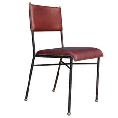 Jacques Adnet Leather Chair in Original Condition