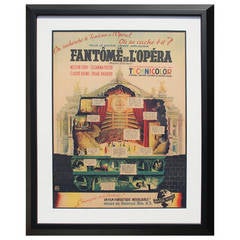 Vintage Le Fantome de l'Opera Original Lithograph in Colors, 1943