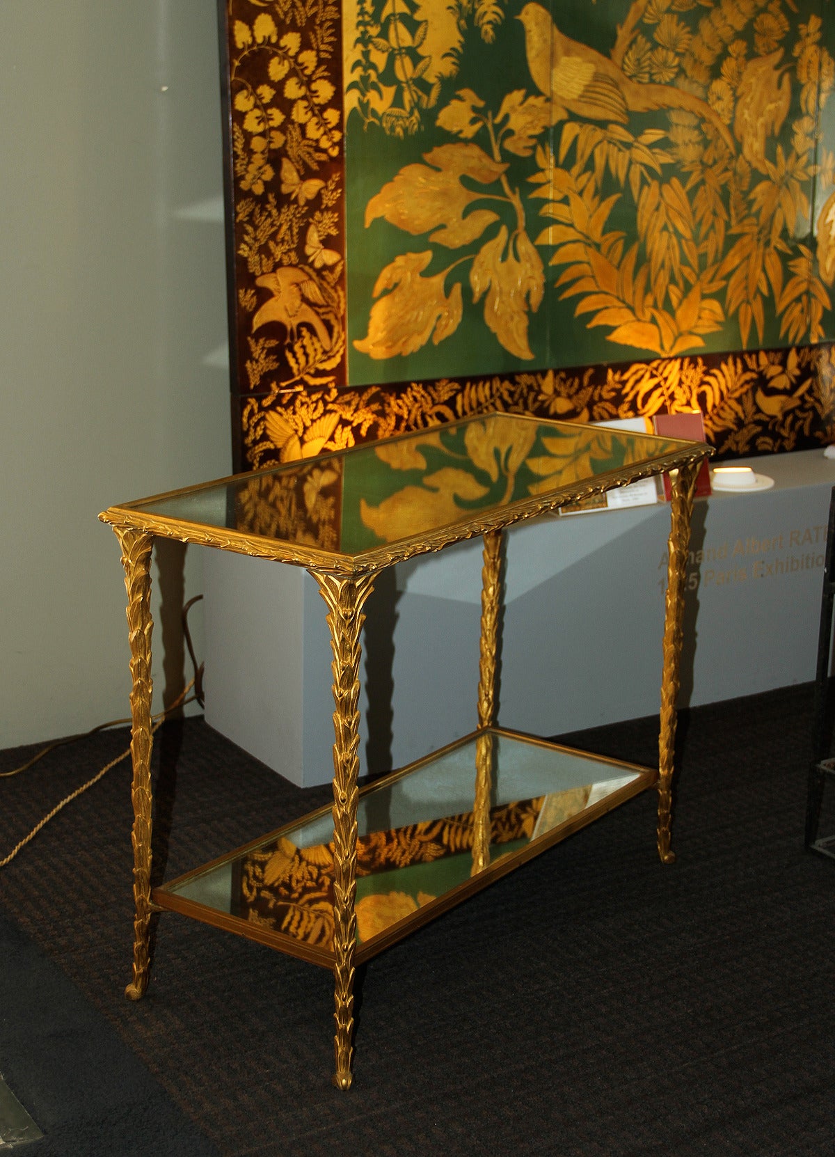 Mid-20th Century Pair of Bronze Side Tables by Baguès