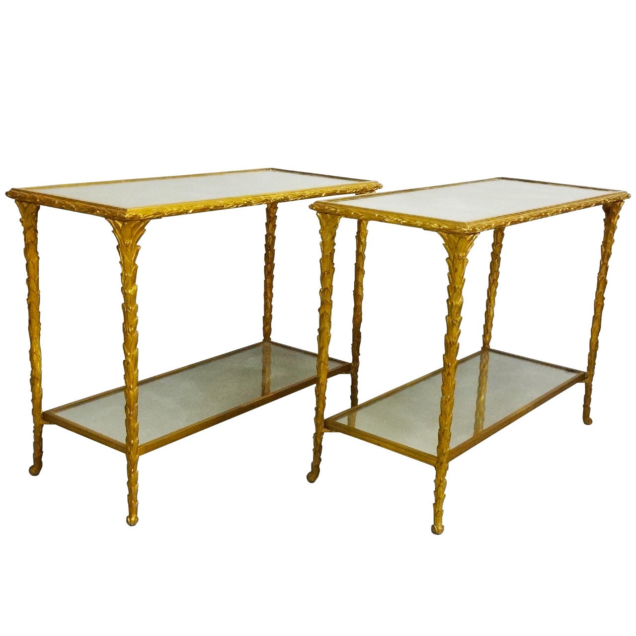 Pair of Bronze Side Tables by Baguès