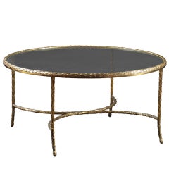 CHARLES & FILS: Gilt Bronze and Glass Coffee Table