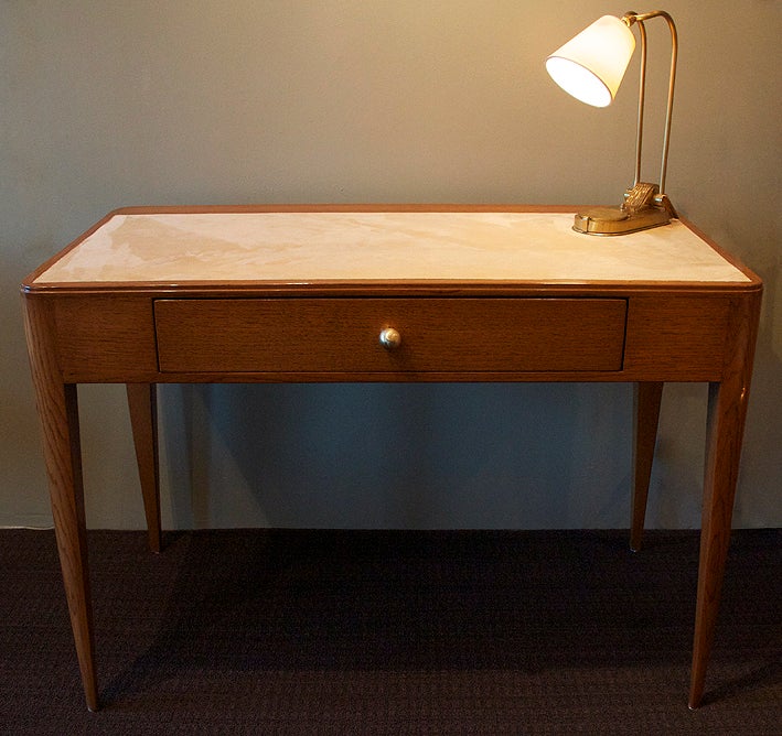 Art Deco E.J. Ruhlmann: Rare And Elegant 1930 Desk In Oak And Ash