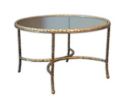Charles & Fils: Gilt Bronze and Glass Coffee Table