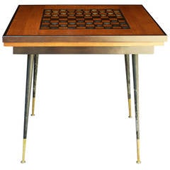 1950-1960 Game Table with 40 Pieces, French Checkers Board
