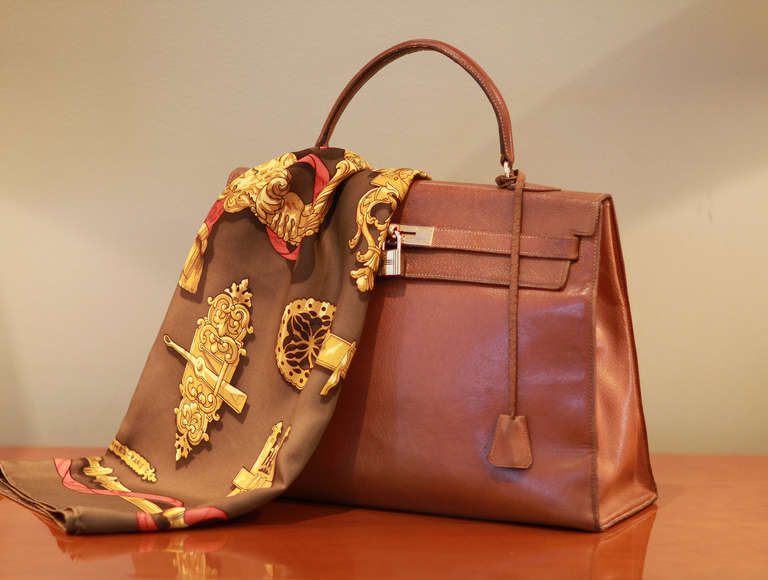 Kelly Camel Leather Bag By Hermes 1