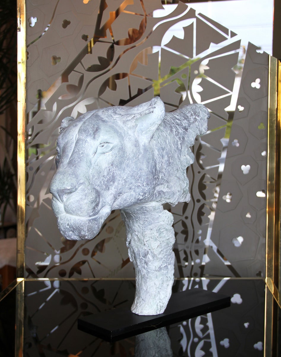 Contemporary White Lioness, Bronze Sculpture
