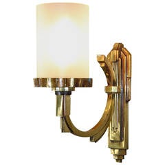 Petitot One Gilt Bronze, 1930s Art Deco Sconce 11