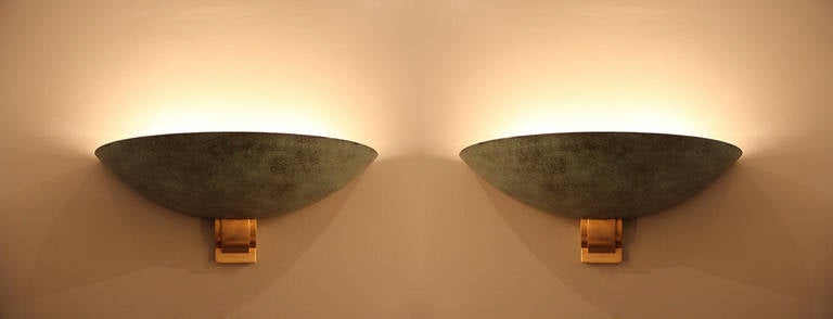 Mid-20th Century Set of Four Large Bronze Sconces Attributed to Perzel, 1950