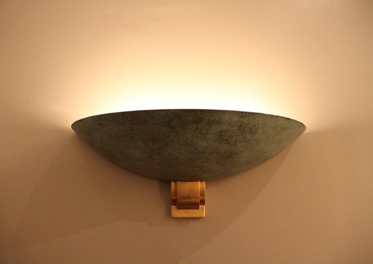 Set of Four Large Bronze Sconces Attributed to Perzel, 1950 In Excellent Condition In Encino, CA