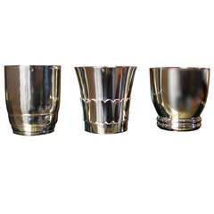 Puiforcat Rare Set of Three Art Deco Silver Cups