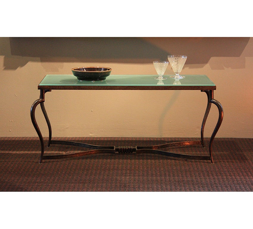 Wrought Iron Michel Zadounaisky Rare 1930 Art Deco Coffee Table