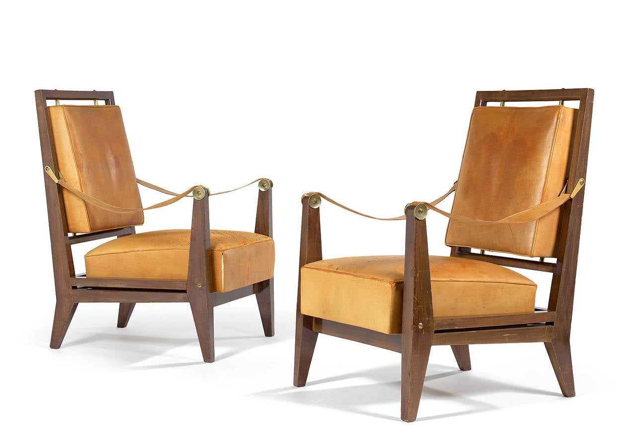 Spectacular Pair of Maxime Old Chairs from The Marhaba Hotel, 1953 In Good Condition In Encino, CA