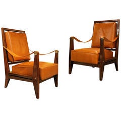 Spectacular Pair of Maxime Old Chairs from The Marhaba Hotel, 1953