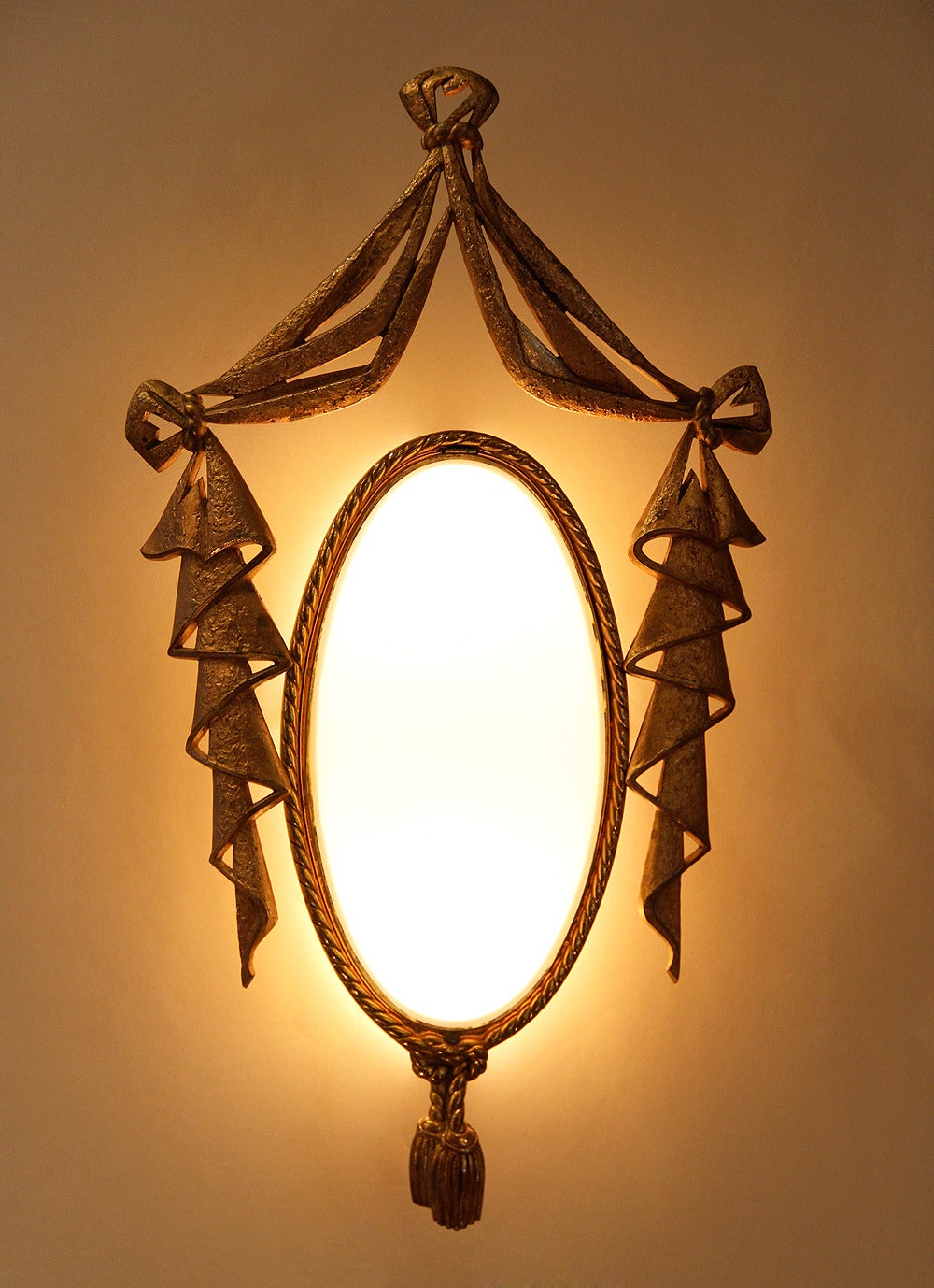 J. Barat Very Elegant Pair of Bronze Sconces  In Good Condition For Sale In Encino, CA