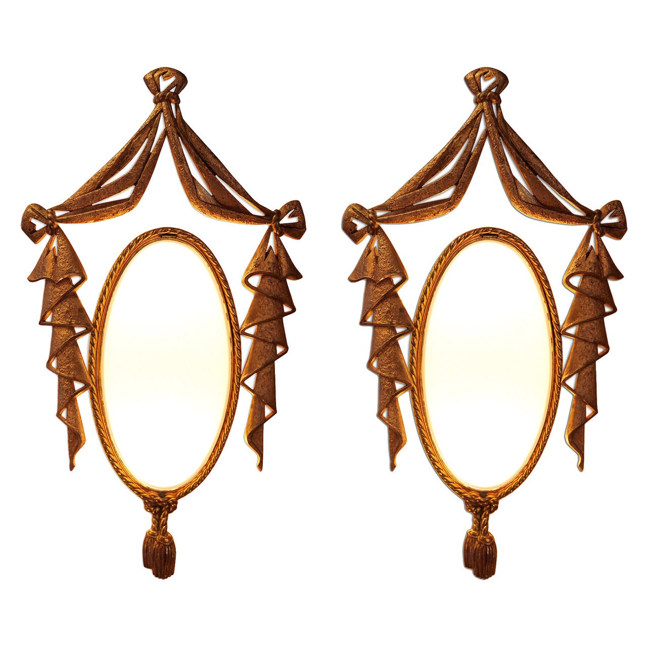 J. Barat Very Elegant Pair of Bronze Sconces  For Sale