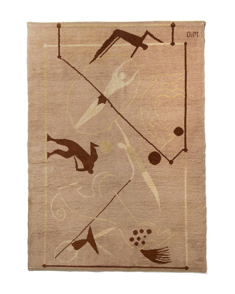 D.I.M. (Rene JOUBERT & Philippe PETIT): Hand-made Knotted Wool Rug, France 1930 

Rene JOUBERT (1878-1931) and Philippe PETIT (1885-1945).
Drawing by Voldemar BOBERMAN / Vladimir Abramovic BOBERMAN (1897-1977).

