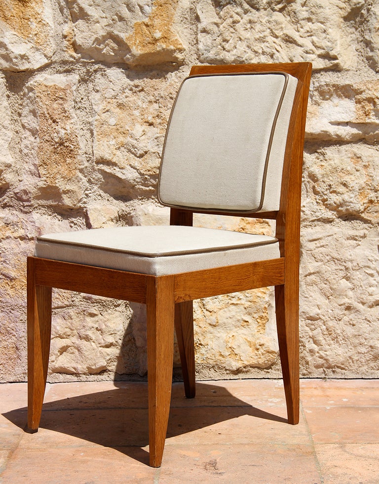 Art Deco E.J. Ruhlmann: Rare And Elegant 1930 Oak Chair