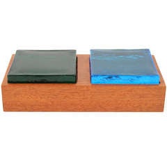 Swedish Teak and Glass Sectional Box Catch All