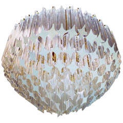 Large Venini/Camer Crystal and lucite Prism Chandelier