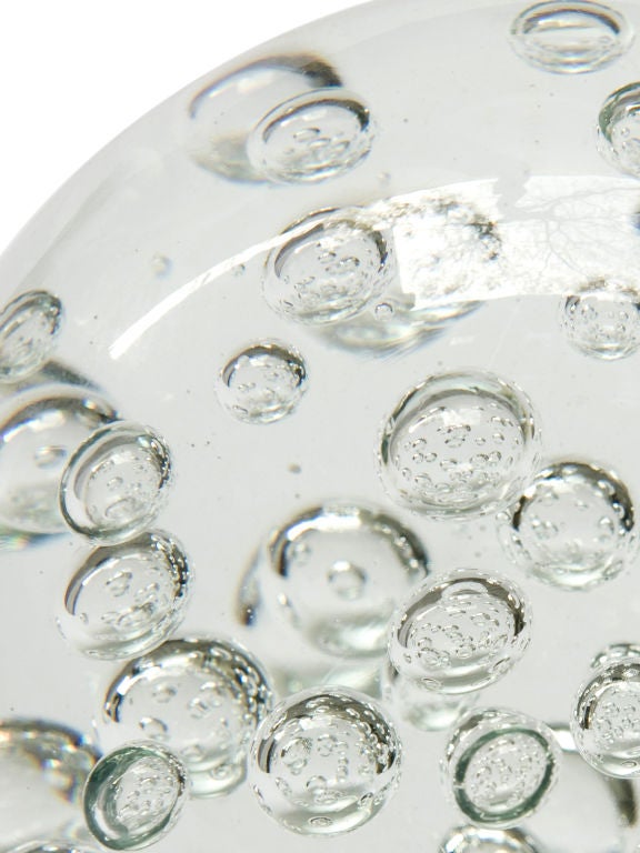 Large crystal ball with bubbles