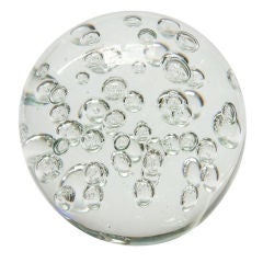 Large crystal ball with bubbles