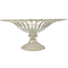 Exceptional Barovier murano glass fluted compote