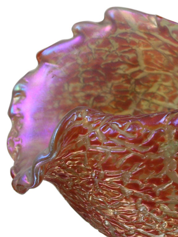 Loetz favrile glass shell form vase