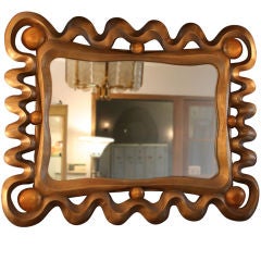 Fabulous large moderne gold/siver leaf french mirror