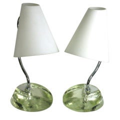 Pair of Mid Century Italian glass table lamps