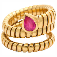 Bulgari Tubagos Gold and Ruby Ring