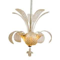 Murano glass feather-motif chandelier