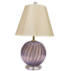 Italian Murano lavender Seguso lamp