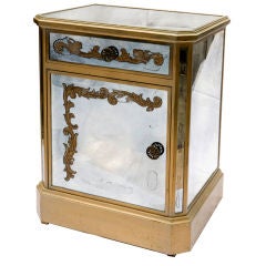 Pr of Italian smokey mirror reverse painted end tables