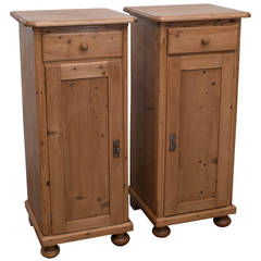 Antique Pair of Pine End Cupboards