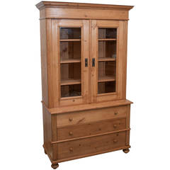 Pine Glazed Bookcase
